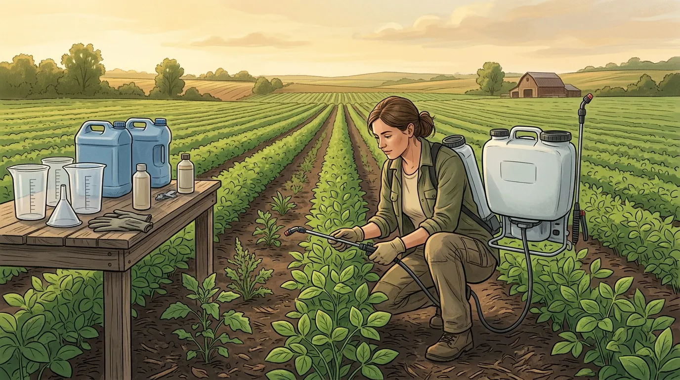 Agricultrice testant le sol dans un champ cultivé