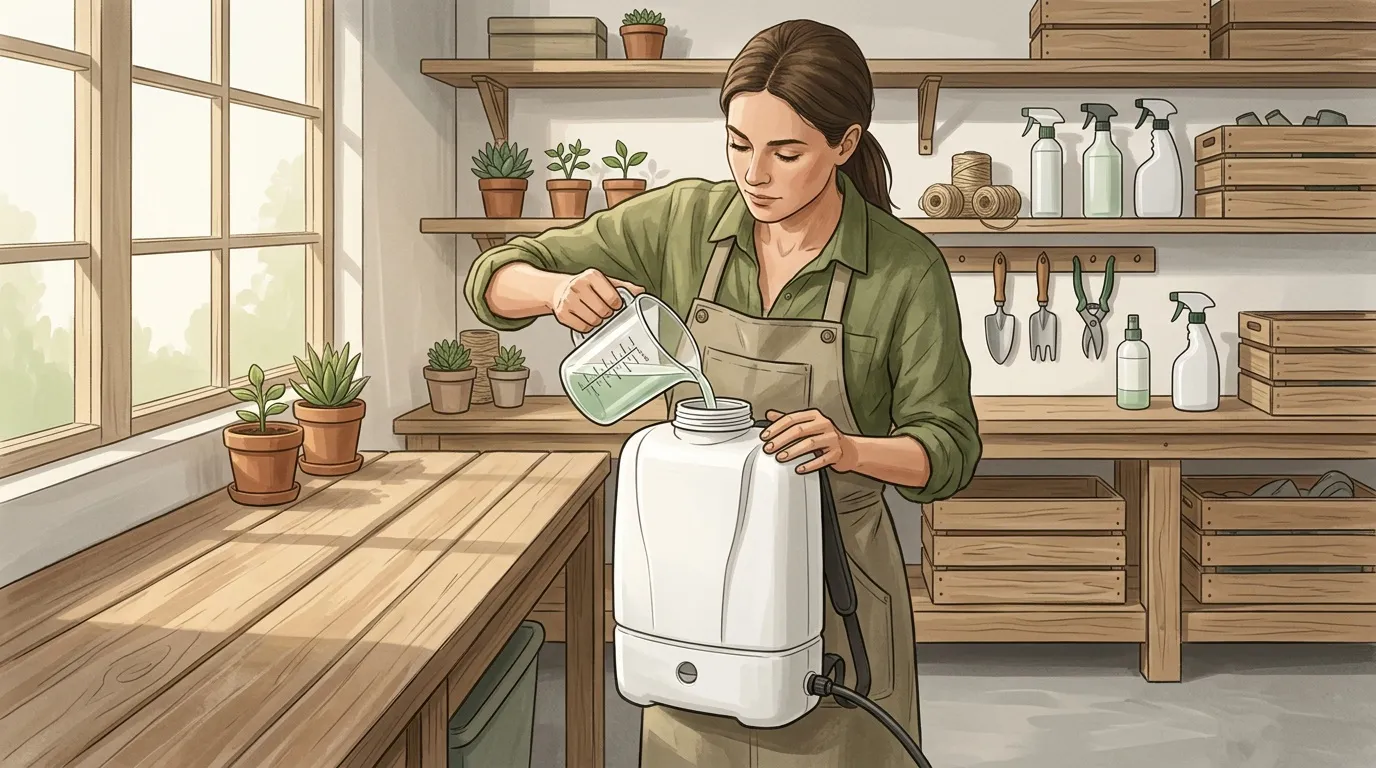 Femme arrosant une plante dans un atelier de jardinage