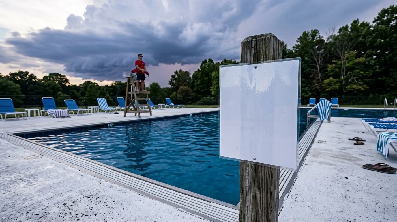 Mon voisin fait toujours sortir ses enfants de la piscine dès le premier grondement au loin et ce n'est pas parce qu'il craint quelques gouttes de pluie